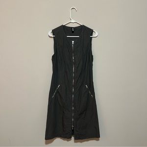 Dark Gray Sleeveless Zip-Front Dress